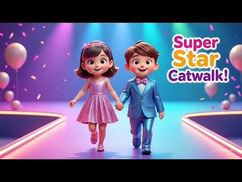Super Star Catwalk Fun Kids Fashion Show Song 3D Animation For Children MiniMindz