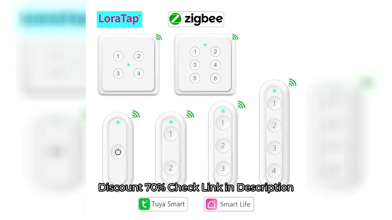 LoraTap ZigBee 3.0 Wireless 6 Push Button Remote Tuya Scene Automation Control Switch Smart Life App