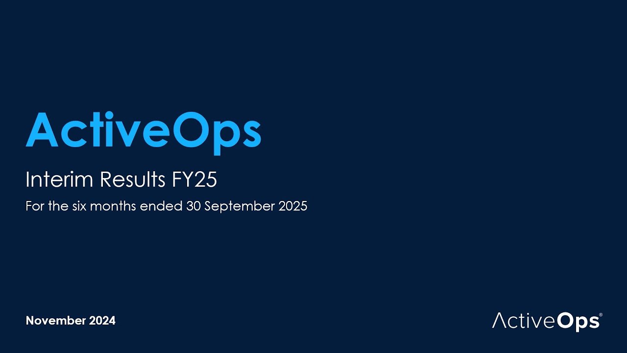 ActiveOps (AOM) Interim results presentation - November 2024 - YouTube