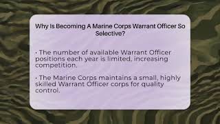 Why Is Becoming A Marine Corps Warrant Officer So Selective? - Battle Ready Force