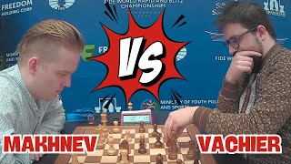 VACHIER vs MAKHNEV II 2023 FIDE World Rapid Championship R1