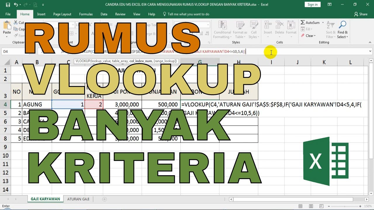 Cara Menggunakan Rumus Vlookup Dengan Banyak Kriteria Youtube My Xxx