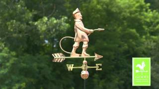 Good Directions 546P Fireman With Hose Weathervane - Polished Copper