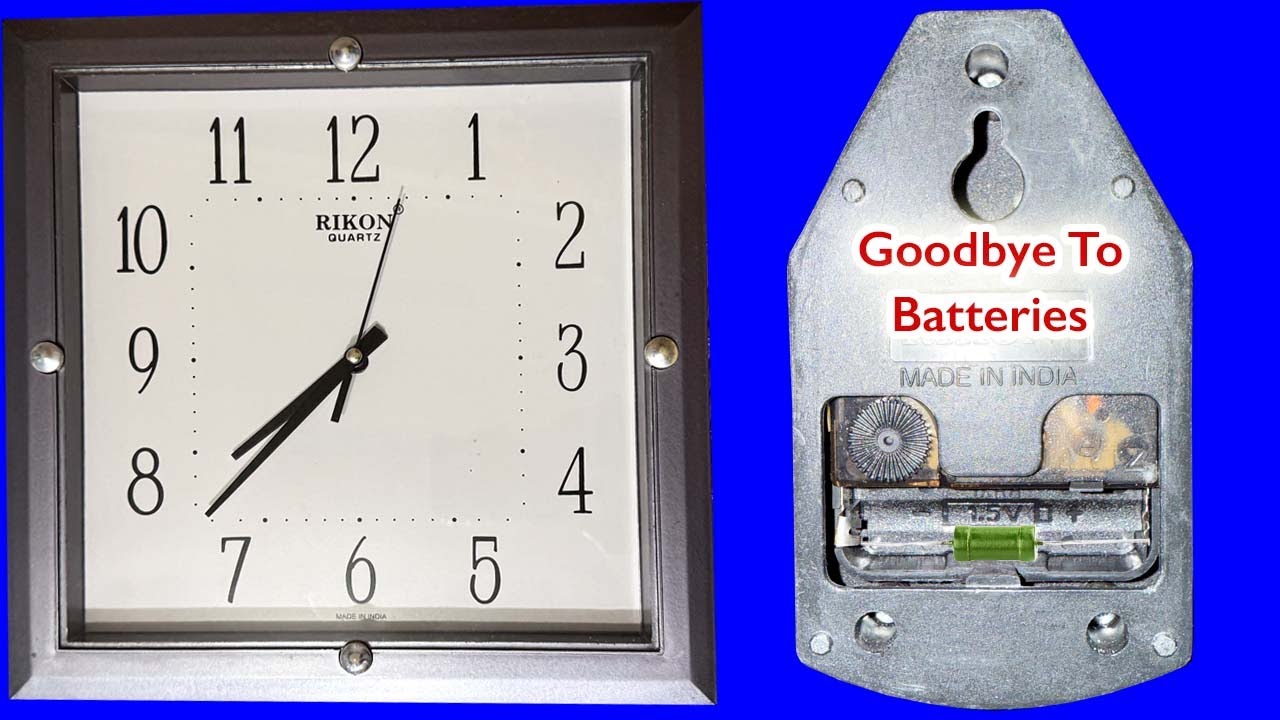 Works any wall clock without batteries at all, new method - YouTube