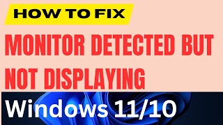 Second Monitor detected but not displaying error windows 11 / 10 Fixed