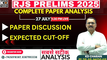 RJS Prelims 2025 | Paper Solution & Analysis | KD Charan Sir |  @KDADVANCEDLAWCLASSESINSTITUTE  |