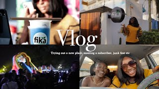 VLOGMAS DAY 5🎉: TRYING A NEW PLACE🥰,MEETING A SUBSCRIBER❤️, JUNKFEST|obiba mela