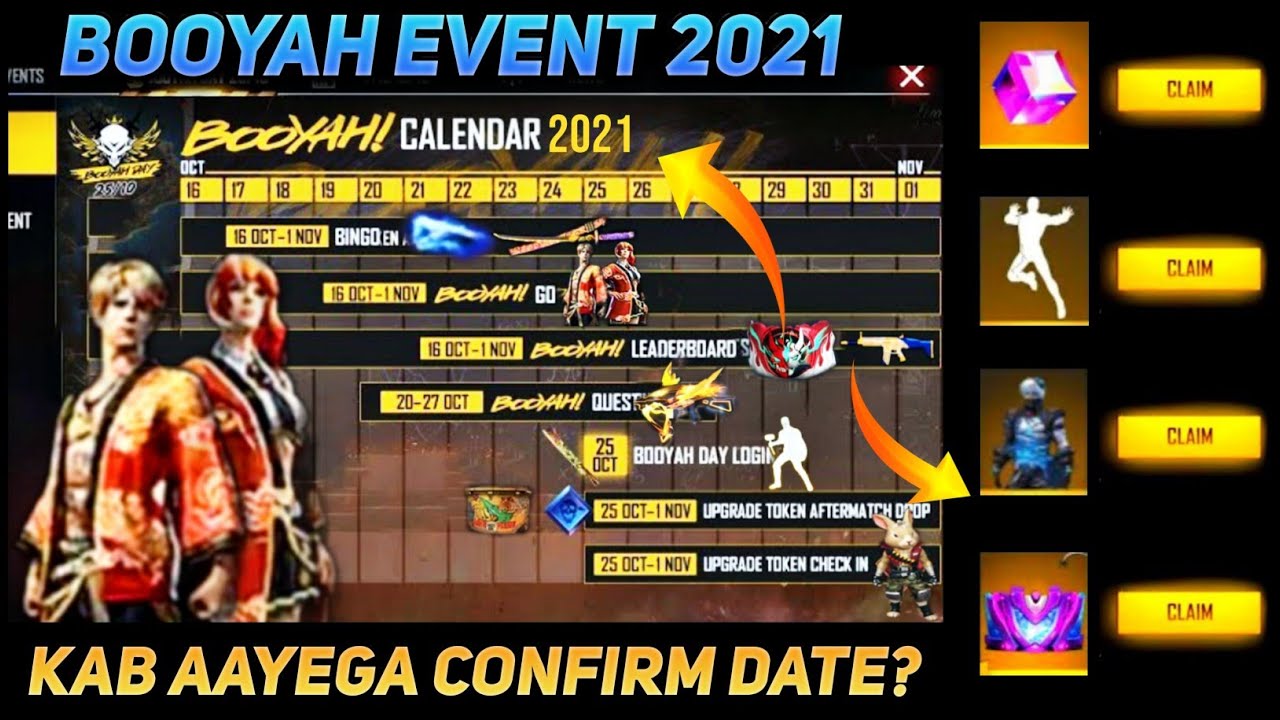 FREE FIRE BOOYAH DAY EVENT 2021, FREE FIRE NEW EVENT