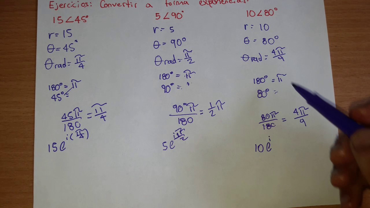 Conversion De Numeros Complejos En Forma Polar A Exponencial Y