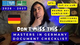 Applying for Masters in German Universities? Don’t Miss These Documents! (2026 - 2027 Guide)