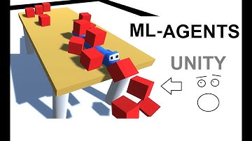 ML-AGENTS Unity | A.I worms learned how to drop cubes from the table