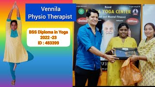 Vennila - Physio Therapist!! Yoga helps in my profession. Diploma in Yoga 2022-23