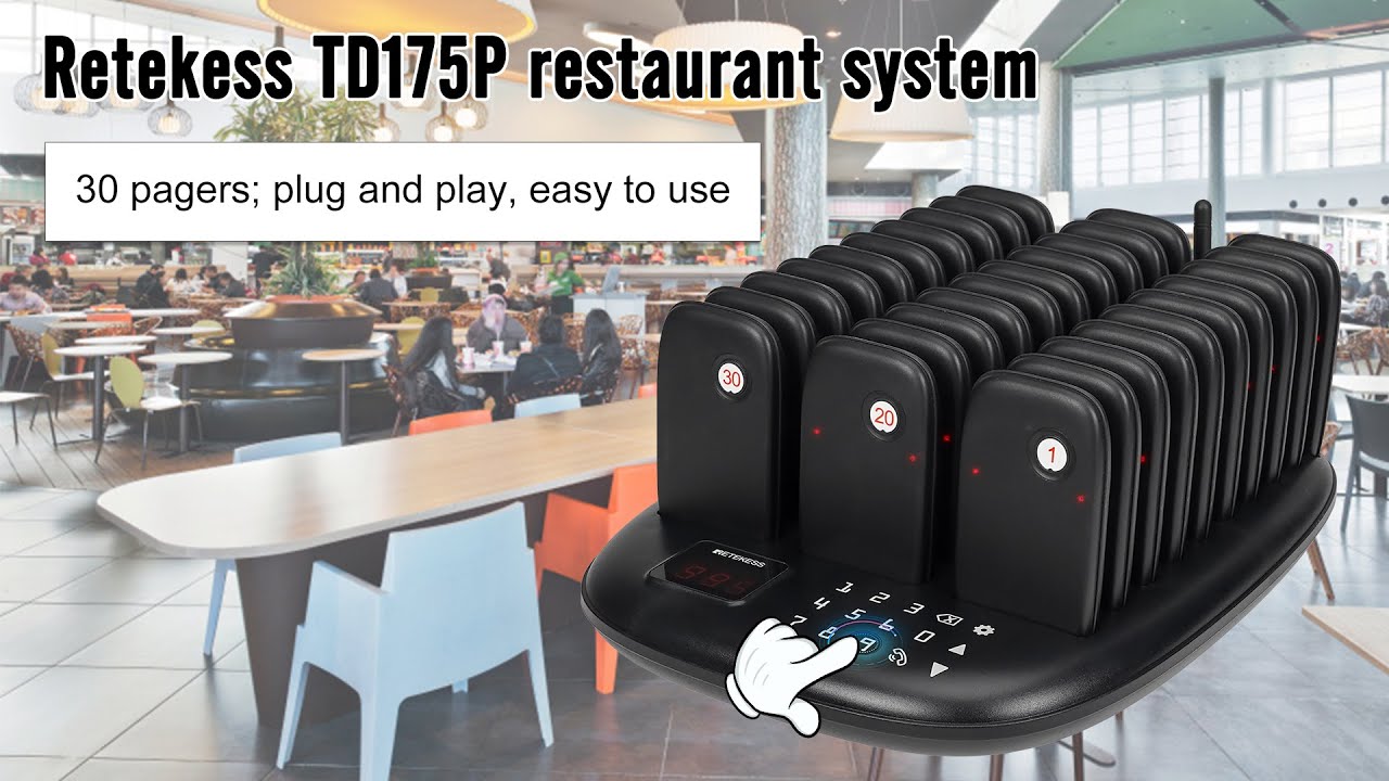 Retekess TD108 Draadloze Horloge Ontvanger Ober oproep Restaurant Pager