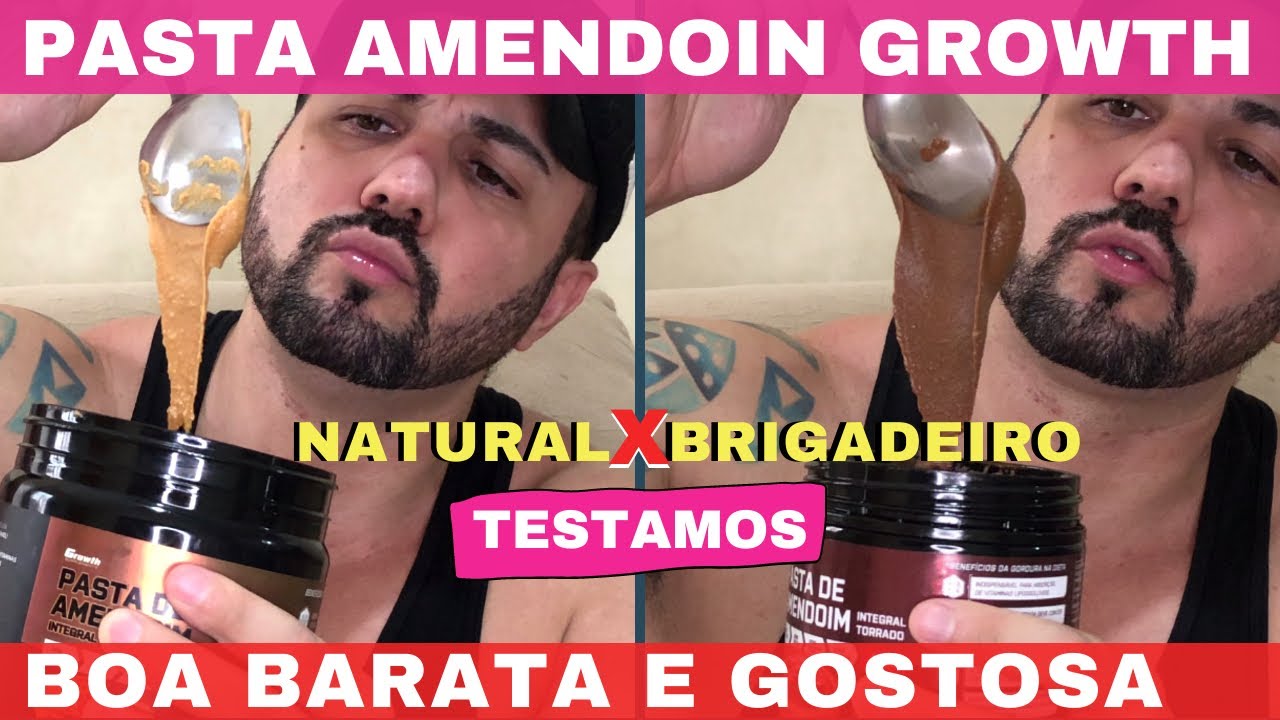 PASTA DE AMENDOIM COOKIES GROWTH A MELHOR E MAIS GOSTOSA PASTA DE AMENDOIM  DA GROWTH EXPERIMENTAMOS 