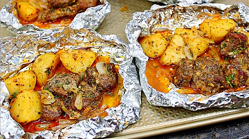 Foil Baked Garlic Butter Steak and Potatoes