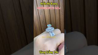 Nhẫn Nữ Hoàng Kim Cương Moissanite. Vàng Trắng 14k. moissanite nhẫn