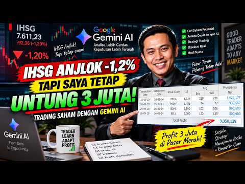 IHSG Anjlok. Berikut Cara TRADING SAHAM DENGAN GEMINI AI. Profit Rp3jt 10 Sep 2026. Cara Cari Saham.