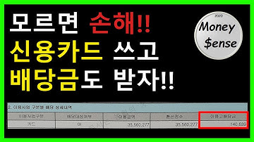 신용카드 쓰고 배당금도 받자!!(신용카드 추천)[머니센스]