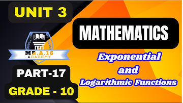 MATH GRADE 10 UNIT 3 PART 17/THE EXPONENTIAL FUNCTION & THE PH SCALE |PRACTICE EXERCISES 3.34 & 3.35