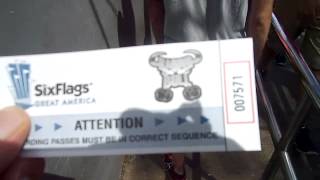 Goliath Raging Bull Ticket Six Flags Great America 6-10-15