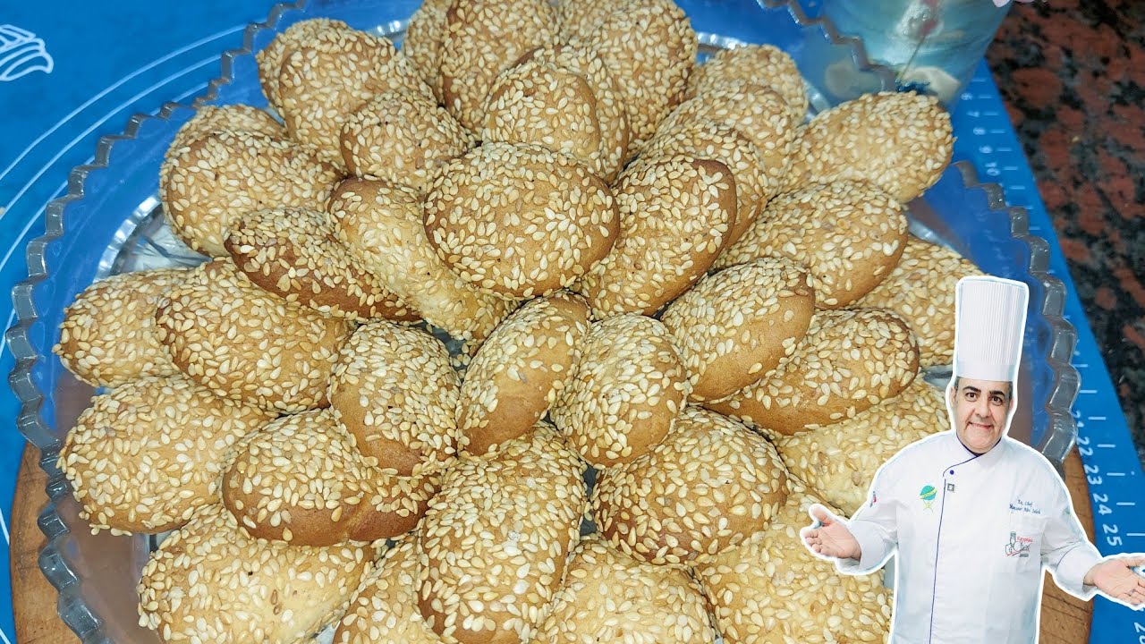بسكوت السمسم بدون بيض ولا زبدة 