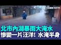 北市內湖暴雨大淹水！文德路「慘變一片汪洋」淹到小腿肚 金龍隧道外嚴重積水 內湖路樹倒毀小客車  ｜三立新聞LIVE