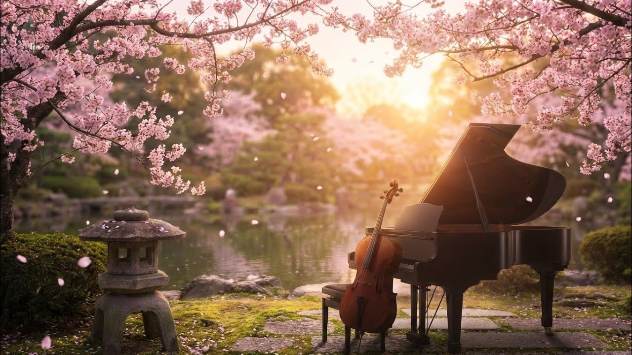 Sakura Serenade 🌸 Relaxing Instrumental Music | Romantic Piano & Strings for Dreaming