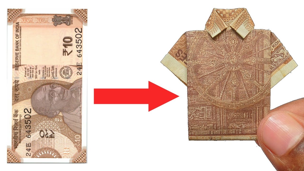 How to make Simple Shirt with New 10 Rupees Note | 10rs Simple Shirt | Make At Home
