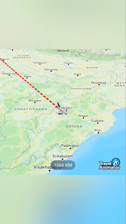 New Delhi to Port Blair, Andaman & Nicobar Islands {India's longest flight} by flight animation