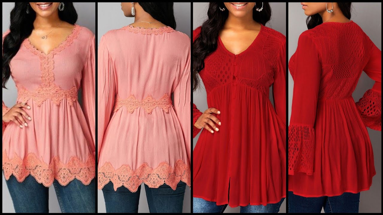 New Very Elegant Designer Chiffon Peplum Top Designs For Girls