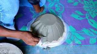Diy cement pot making idea