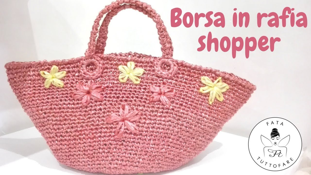 TUTORIAL: Borsa in rafia con fiori ricamati/shopper*lafatatuttofare ...