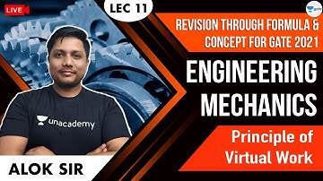 Principle of virtual work| L:11 | Engineering Mechanics |Revision for GATE 2021