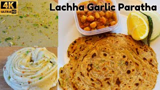 Garlic Paratha | Lachha Paratha | Indian Garlic Bread | Multi layered Paratha |Chilli Garlic Paratha
