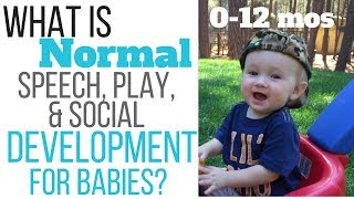 What is normal speech, play, and social development for babies? 0-12 months