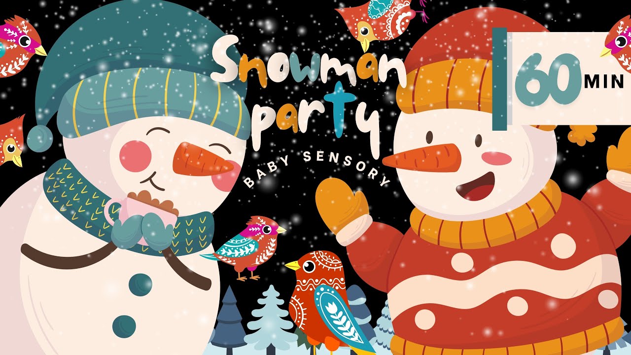 Snowmans and Birds Winter Dance Party: Baby Sensory Snow Show High Contrast Eye Tracking For Toddler
