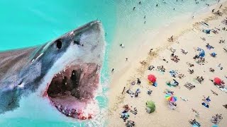 The Meg - Megalodon Shark Beach Attack Scene  Movie Clip