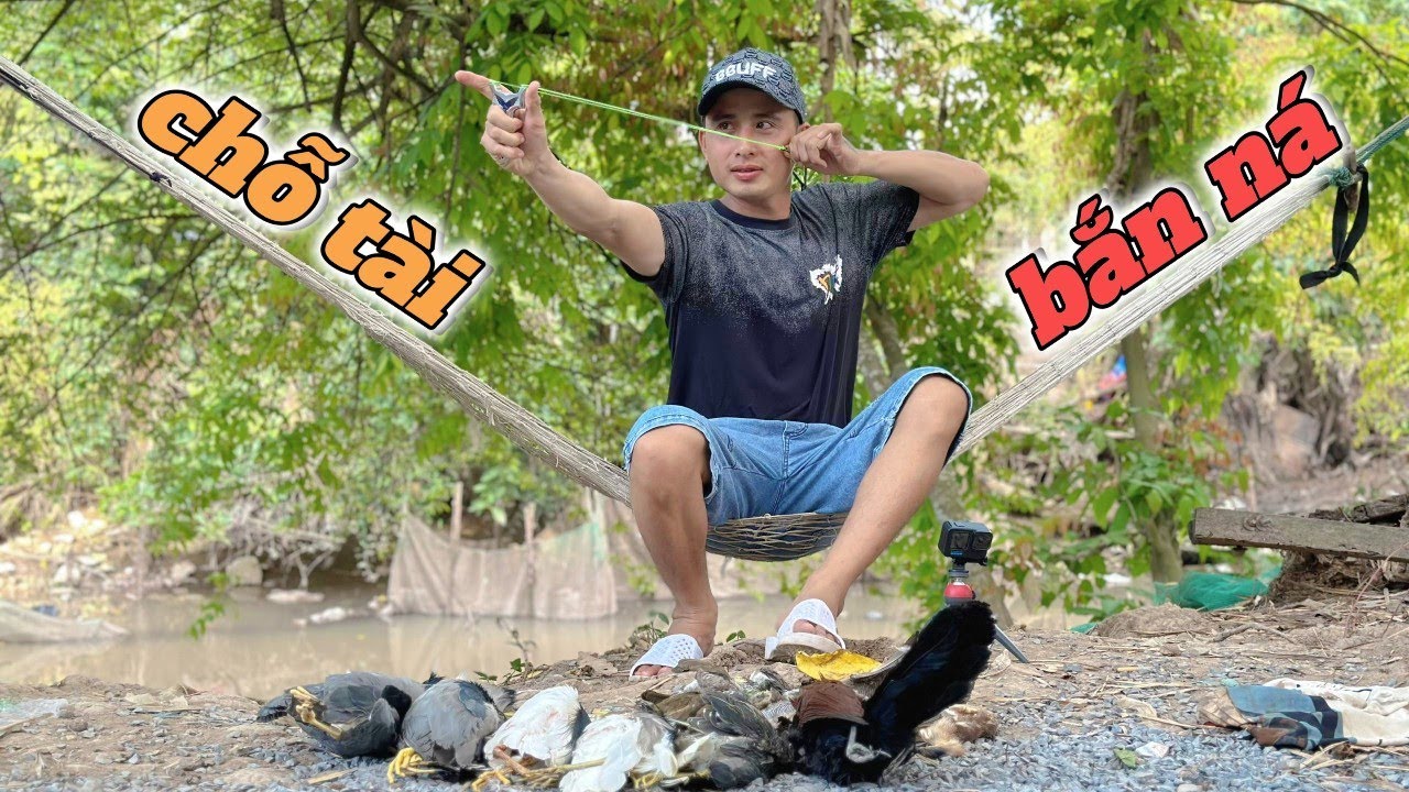 Đảm Nguyễn chỗ tài bắn ná hạ 3 con khủng lồ về đãi cả team no nê