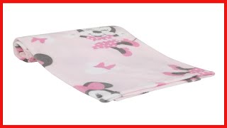 Disney Minnie Mouse Pastel Pink, White & Black Bows & Icons Super Soft Baby Blanket, Pink, White, screenshot 2