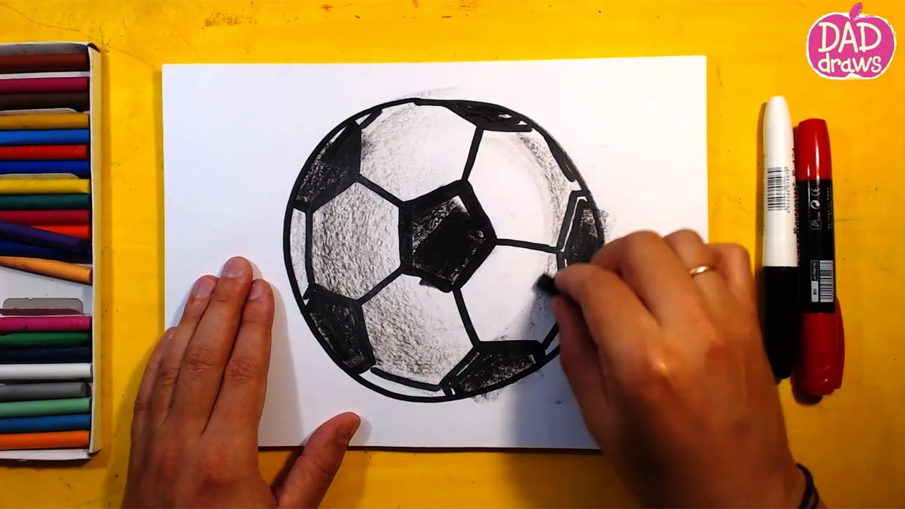 How to draw a soccer ball / Art for Kids / step by step / speed drawing