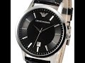 EMPORIO ARMANI AR2411 MENS WATCH CLASSIC BLACK LEATHER エンポリオアルマーニ ブラック レザー レビュー メンズ