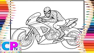 Spiderman on a Speeder/Spiderman's Very Fast Bike/Art Therapy/Creative Coloring Pages/Relaxing Video