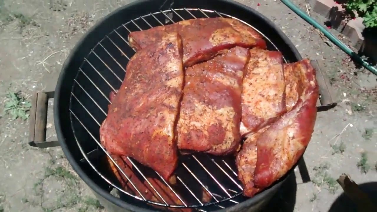 Costco ribs in the smoker. YouTube