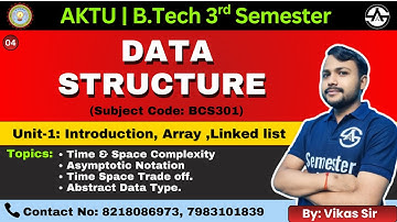 Data Structure | L-04 | Complexity, Notation | B.Tech 3rd Semester | Subject Code: BCS301