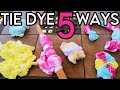 How to Tie-Dye 5 Different Shirt Designs (Kit vs DIY Homemade Patterns) Video Tutorial