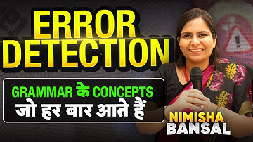 ⚠️ Error Detection | Grammar के Concepts जो हर बार Bank Exams में आते हैं  | English |Nimisha Bansal