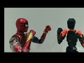 Spider man fights a thug.