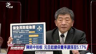 陳時中拍板 元旦起健保費率調漲至5 17% 20211231 公視晚間新聞
