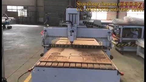 chencan cnc wood working machine cutting  mdf  aluminum with two vacuum table and Pressure wheel