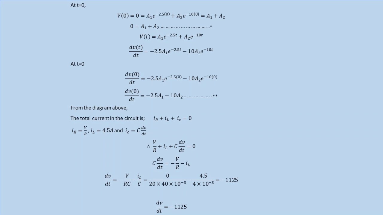 Second Order Circuit: Source Free Parallel RLC